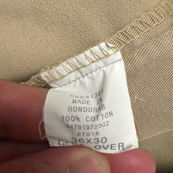 Polo Chino Ralph Lauren Mens 36x30 Khaki Cotton Pleated Pants Trousers, classic - Picture 6 of 8